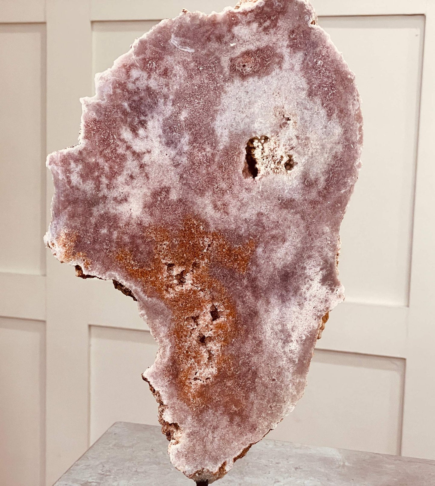Pink Amethyst Slab close up