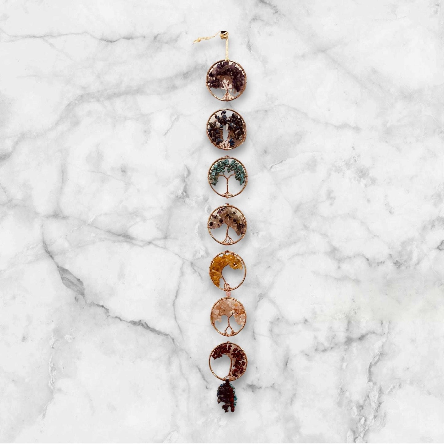 7 Chakra Tumbled Chipped Gemstone Tree of life