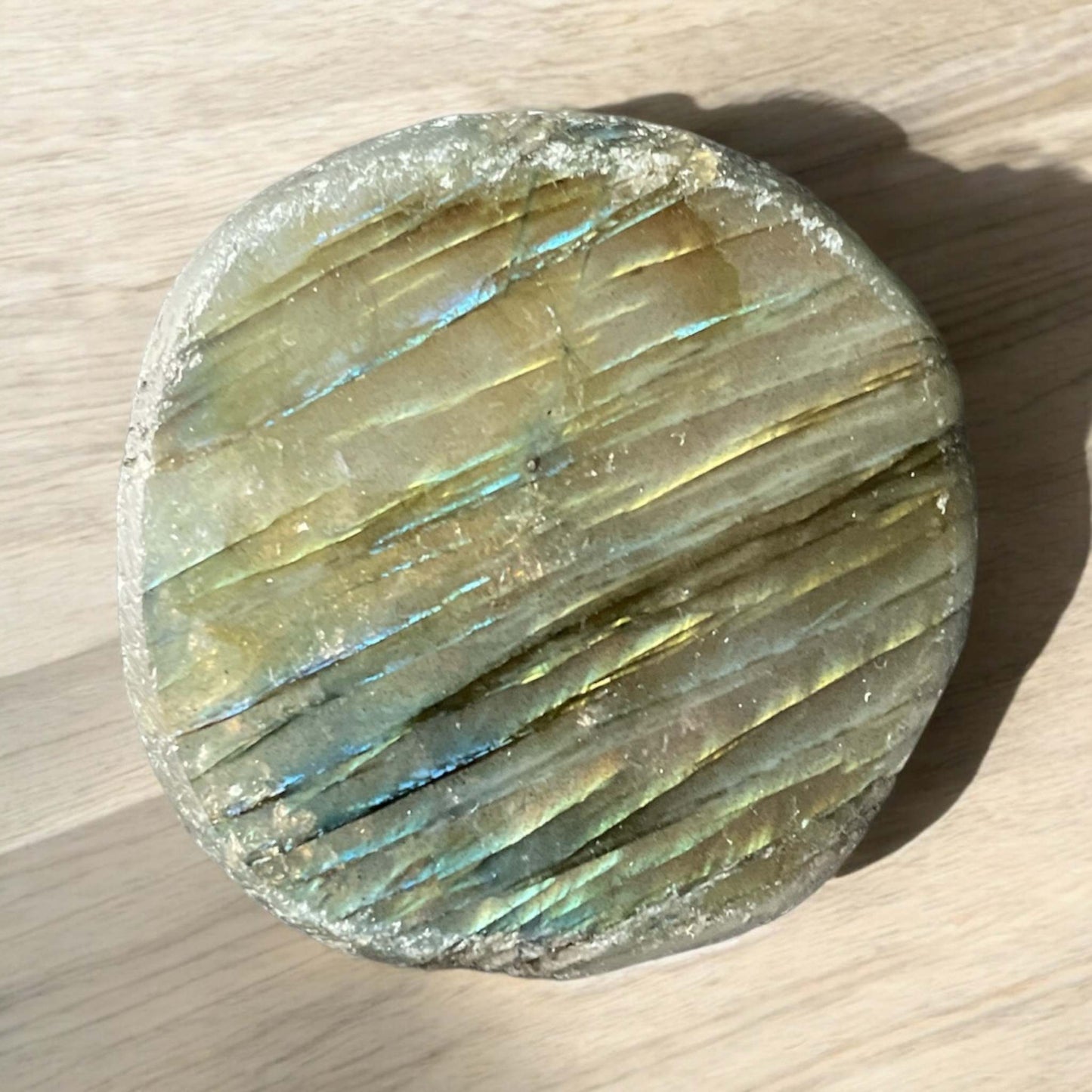 labradorite Dragon Egg, close up view