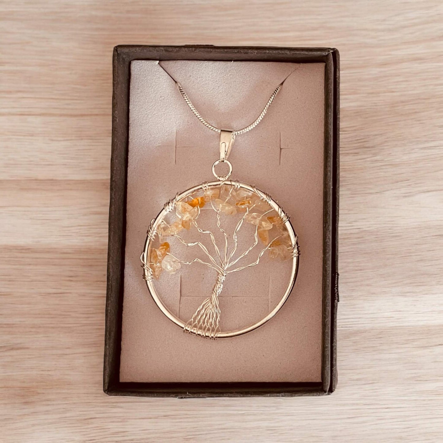 Tree of Life Pendant in Citrine
