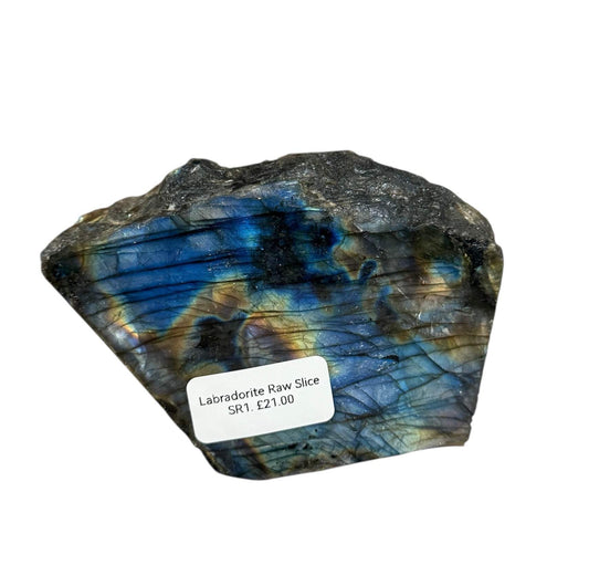 Labradorite raw natural slice