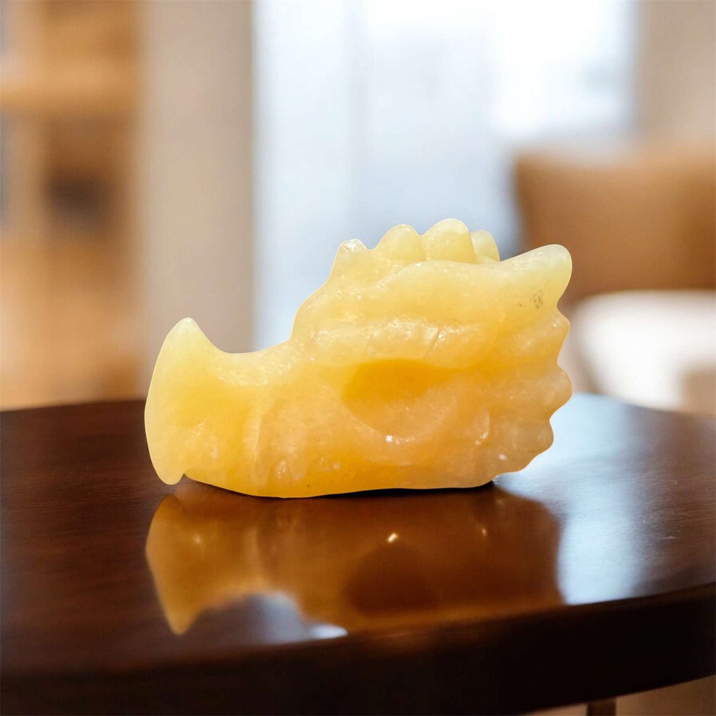 Orange Calchite Dragon Head