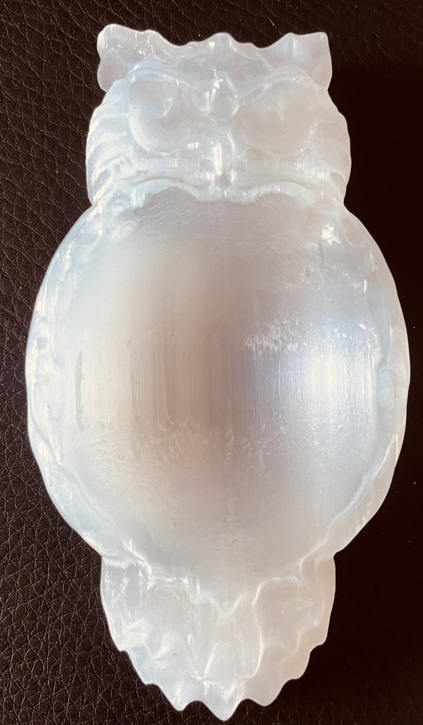 Selenite Owl Crystal Charging Bowl