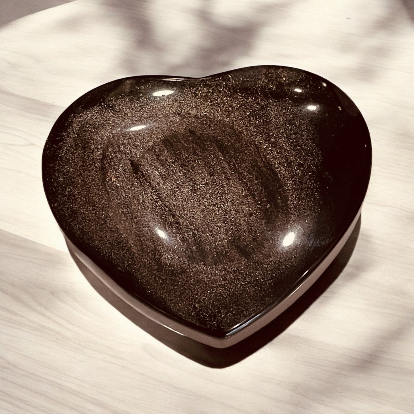 Silver Sheen Obsidian Hearts